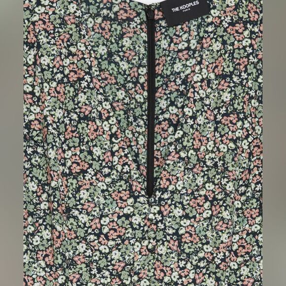 The Kooples SHORT PRINTED DRESS WITH COVERED BUTTONS Large 3 - Picture 7 of 14